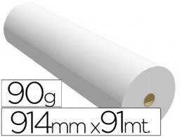 Papel reprografía para plotter 914mm.x91m. 90g/m²
